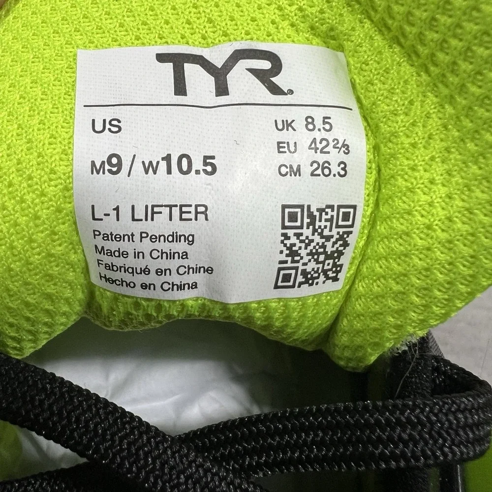 TYR L-1 Lifter Limited Edition Lifting Shoes, Black Attack Yellow, M 9 /‎ W 10.5